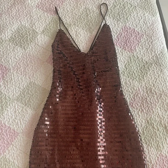 Dresses | Brown Sequin Party Dress | Poshmark